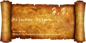 Hilscher Vilmos névjegykártya
